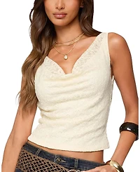 Edikted Aysha Lace Cowl Neck Top