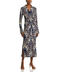 Cara Shirley Midi Collar Button Front Dress