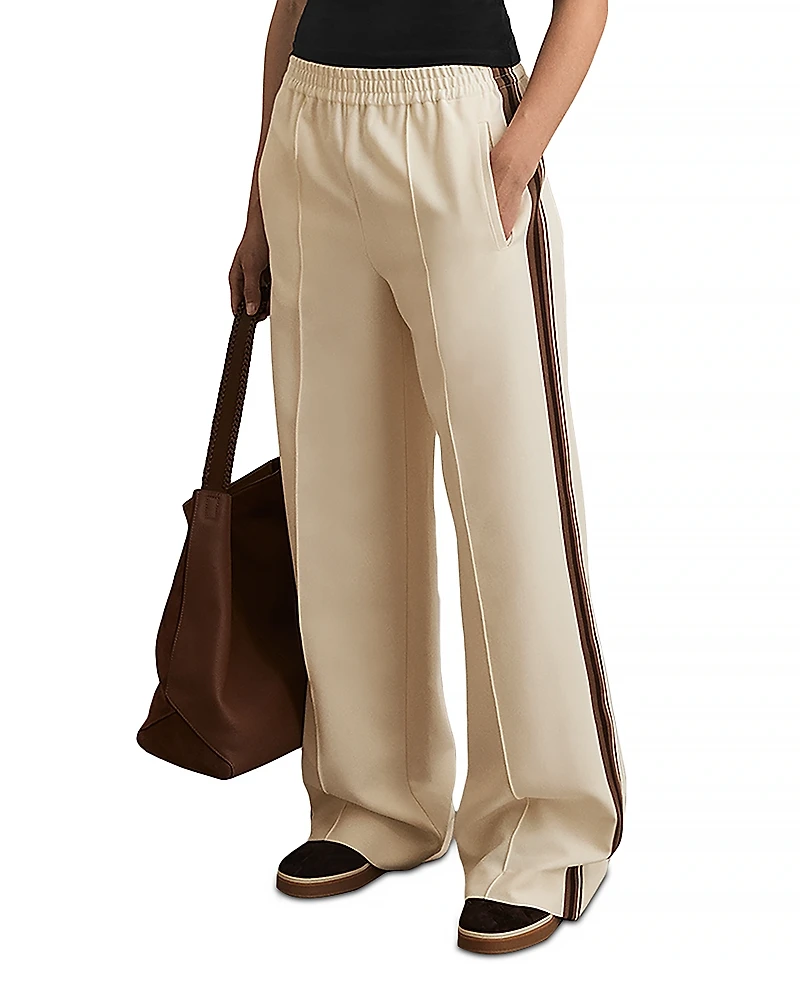 Reiss Robyn Side Stripe Wide Leg Trousers