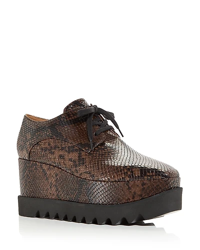 Stella McCartney Women's Elyse Snake Embossed Wedge Sneakers