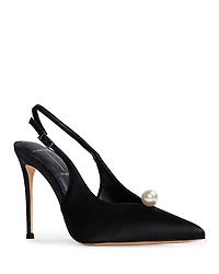 Black Suede Studio Women's Embellished Pointed Pumps