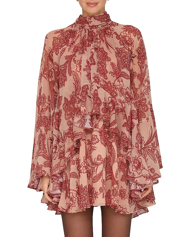 Avec Les Filles Ruffled Mini Dress