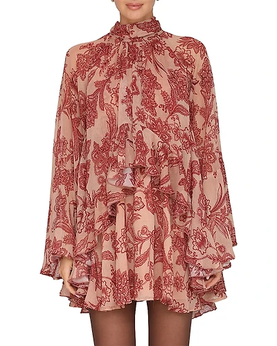 Avec Les Filles Ruffled Mini Dress