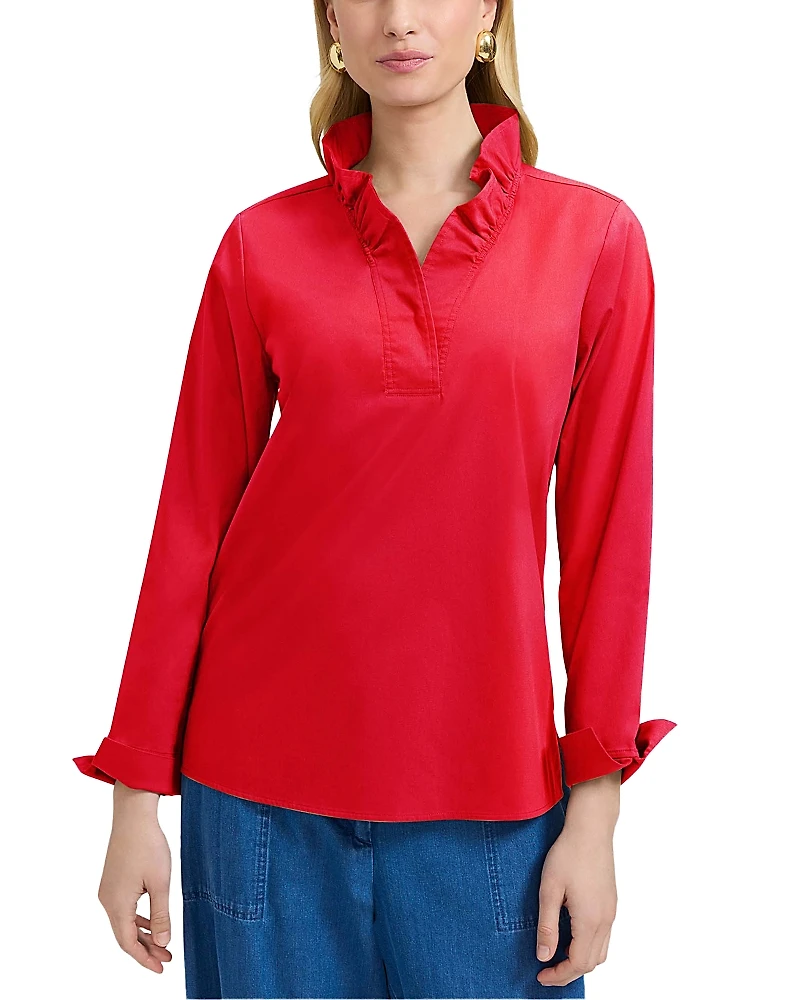 Foxcroft Tammy Long Sleeve Popover Top