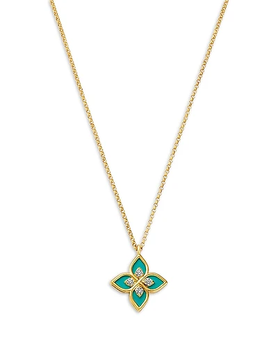Roberto Coin 18K Yellow Gold Diamond Ceramic Venetian Princess Necklace, 17