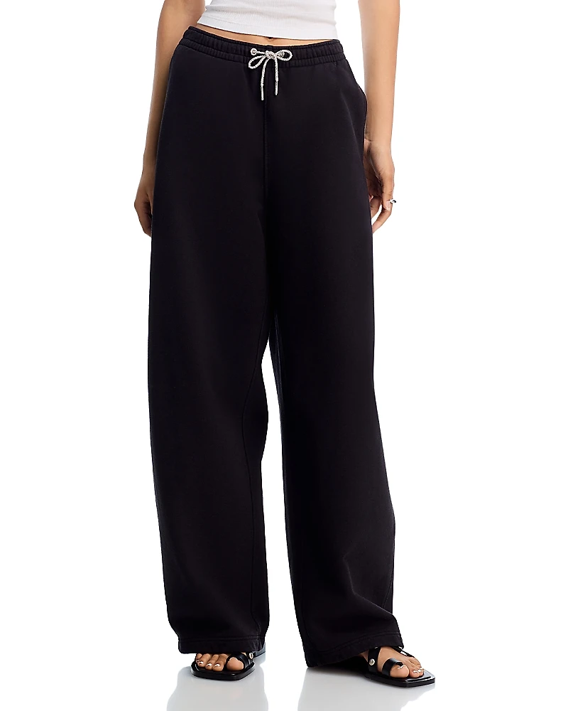 alexanderwang. t Mid Rise Rhinestone Drawcord Sweatpants