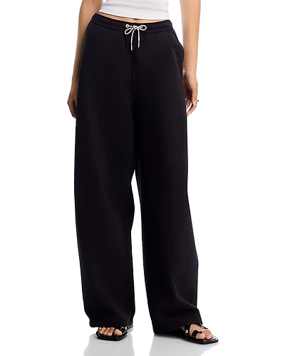 alexanderwang. t Mid Rise Rhinestone Drawcord Sweatpants