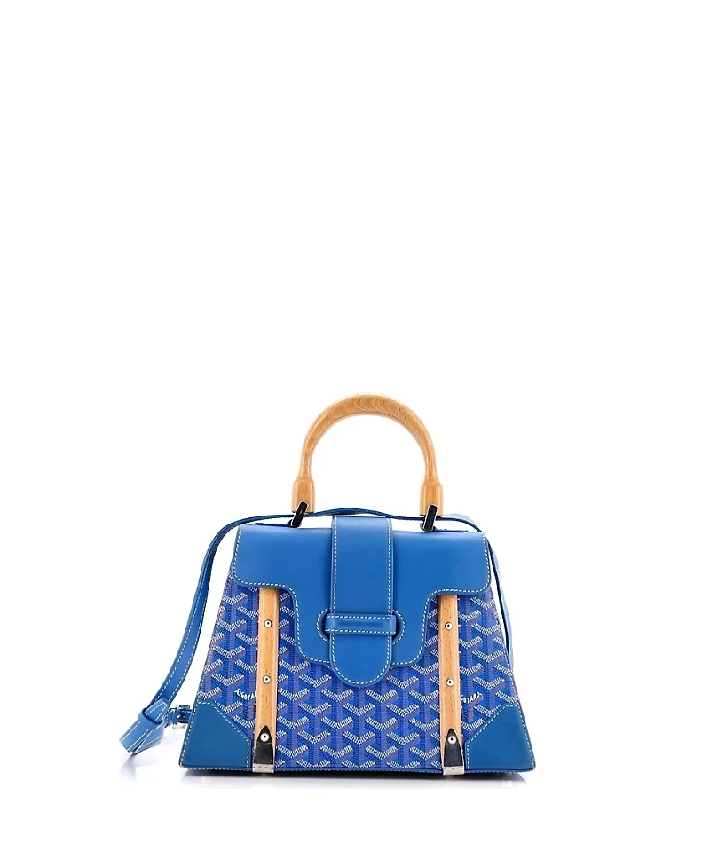 Pre-Owned Goyard Pm Saigon Top Handle Bag Coated Canvas with Leather