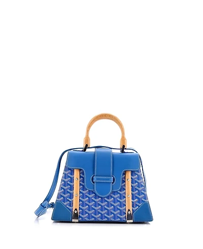 Pre-Owned Goyard Pm Saigon Top Handle Bag Coated Canvas with Leather