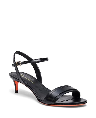 Women's Leather Mid-heel Sandal