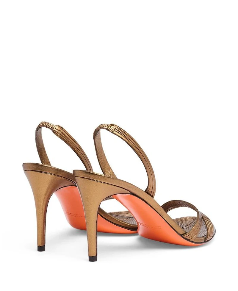 Women's Leather Mid-heel Sandal