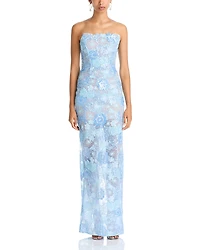 Bronx And Banco Farah Strapless Sequined Maxi Dress