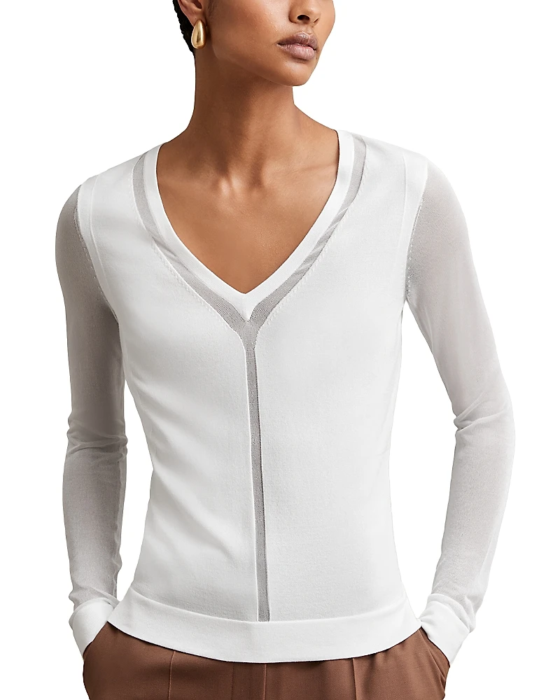 Reiss Soraya Mesh Detail Top