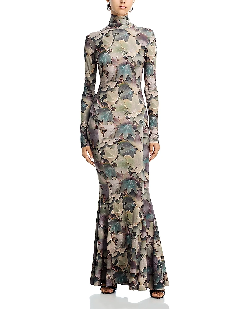 Norma Kamali Turtleneck Fishtail Gown