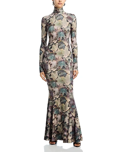 Norma Kamali Turtleneck Fishtail Gown