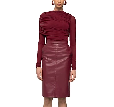 Ronny Kobo Dorian Leather Skirt