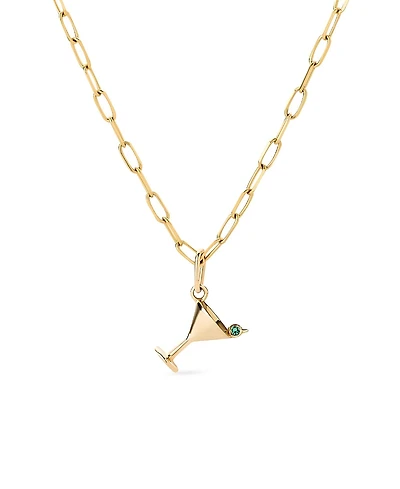 Ana Luisa Solid Gold Martini Charm Necklace