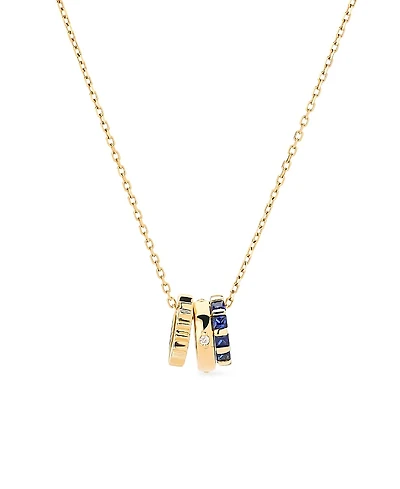 Ana Luisa Solid Sapphire Zeno Charm Necklace