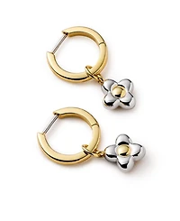 Gold Liora Hoops Flower Earrings