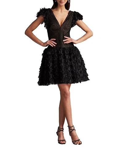 Minx Flower Embellished Mini Dress