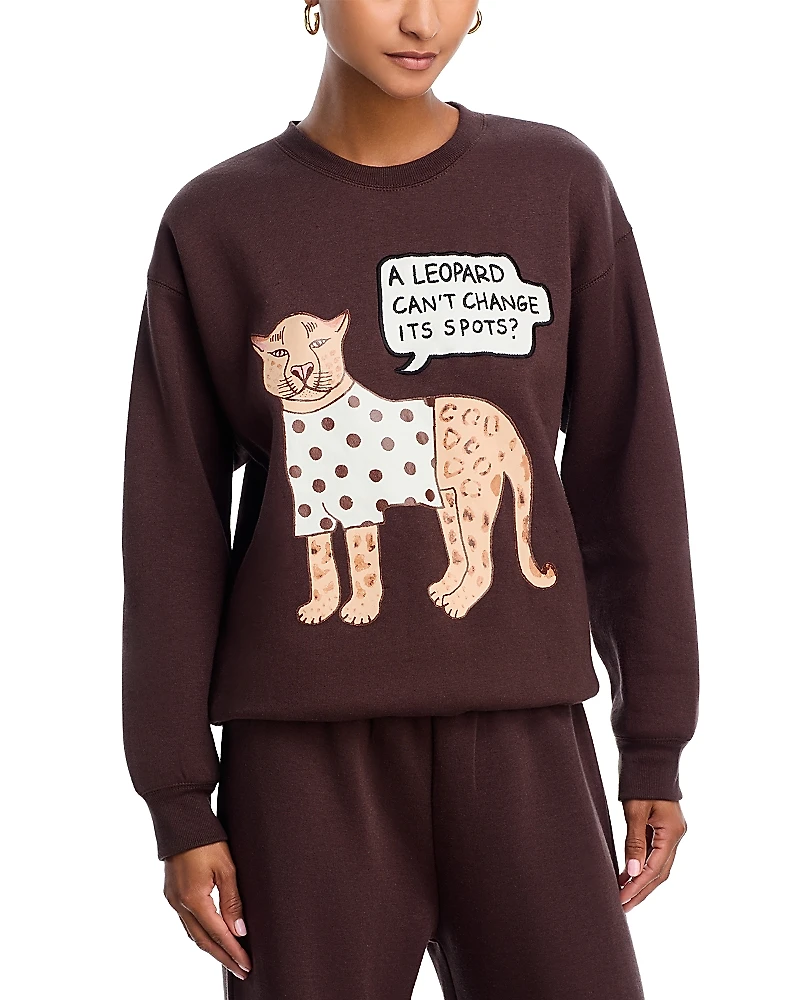 Aqua x Angelica Hicks Leopard Can't Change Its Spots Sweatshirt - Exclusive