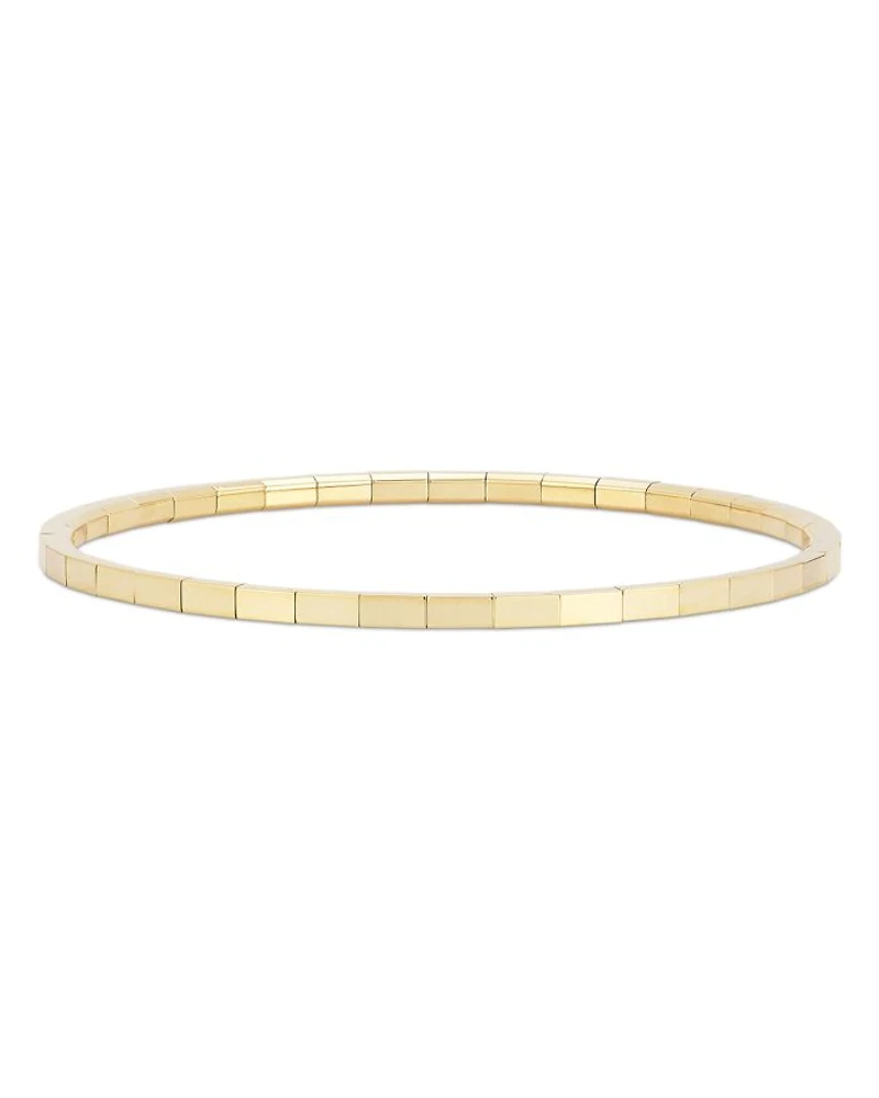 18K Yellow Gold Extensible by Demeglio Square Link Stretch Bracelet