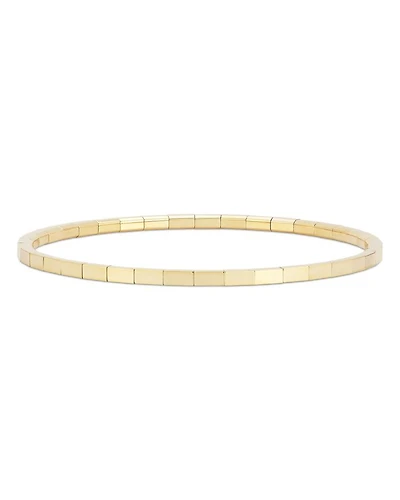 18K Yellow Gold Extensible by Demeglio Square Link Stretch Bracelet