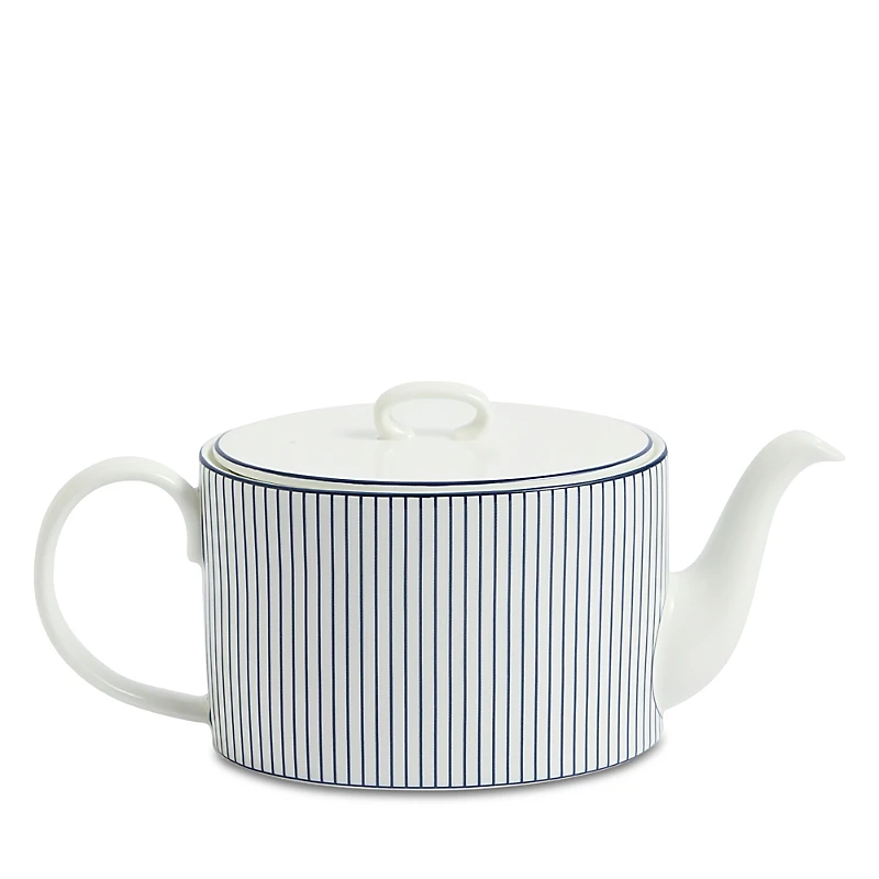 Wedgwood Gio Teapot, Pinstripe White