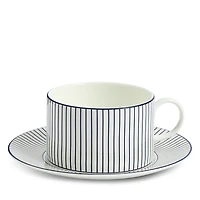 Wedgwood Gio 7.4 oz. Teacup & Saucer Set, Pinstripe White
