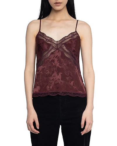 Zadig & Voltaire Cishi Jacquard Horses Silk Camisole