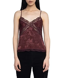 Zadig & Voltaire Cishi Jacquard Horses Silk Camisole