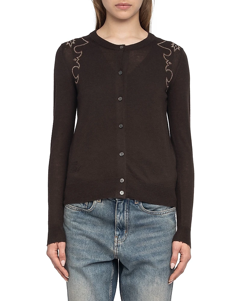 Zadig & Voltaire Missya Cp West Embellished Cashmere Cardigan