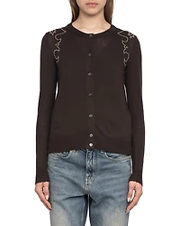 Zadig & Voltaire Missya Cp West Embellished Cashmere Cardigan