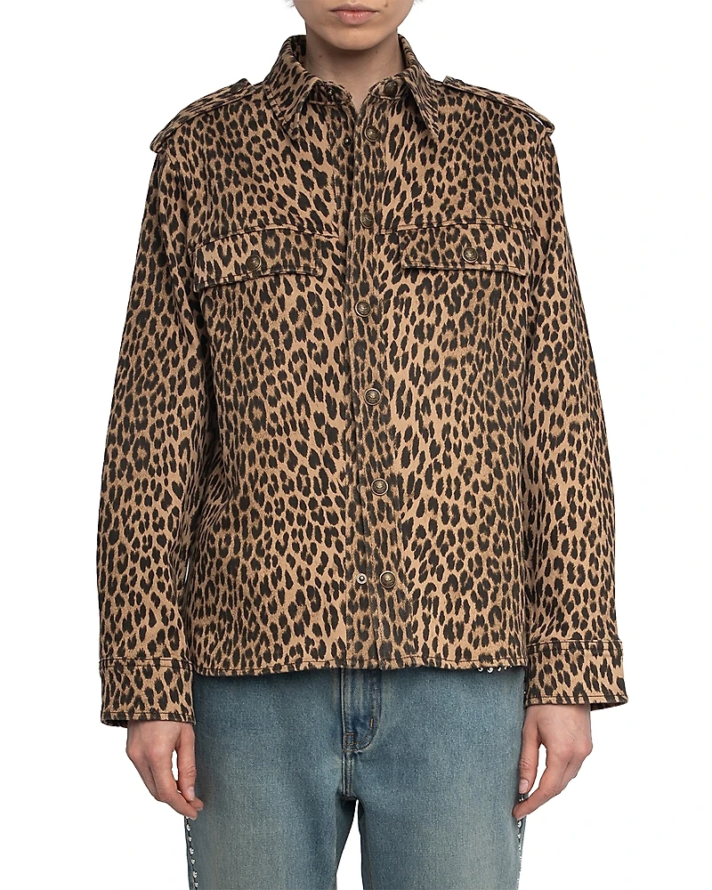 Zadig & Voltaire Taskam Leopard Denim Jacket