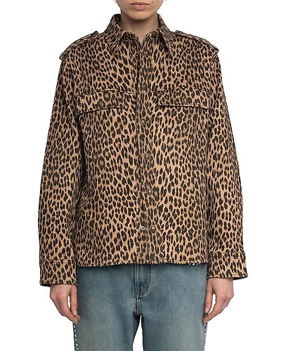 Zadig & Voltaire Taskam Leopard Denim Jacket
