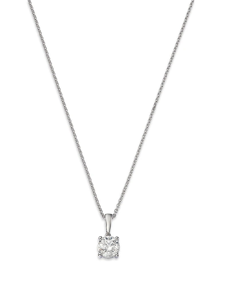 Bloomingdale's Fine Collection Diamond Colorless Solitaire Pendant Necklace