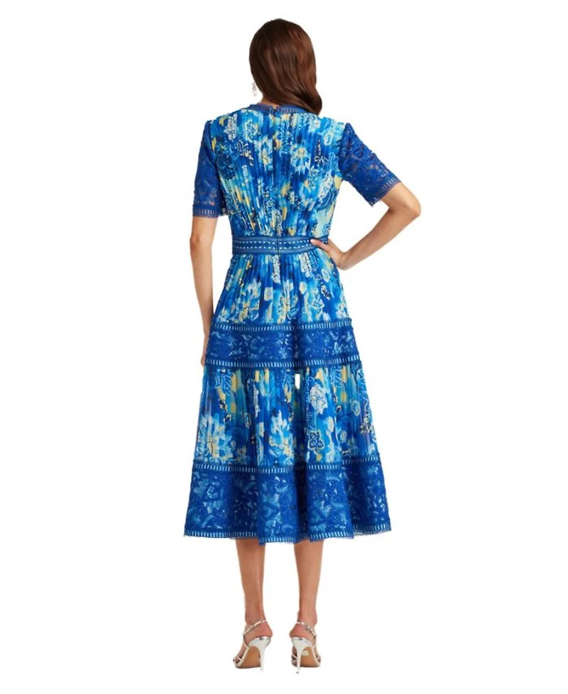 Elu Floral Print Midi Dress