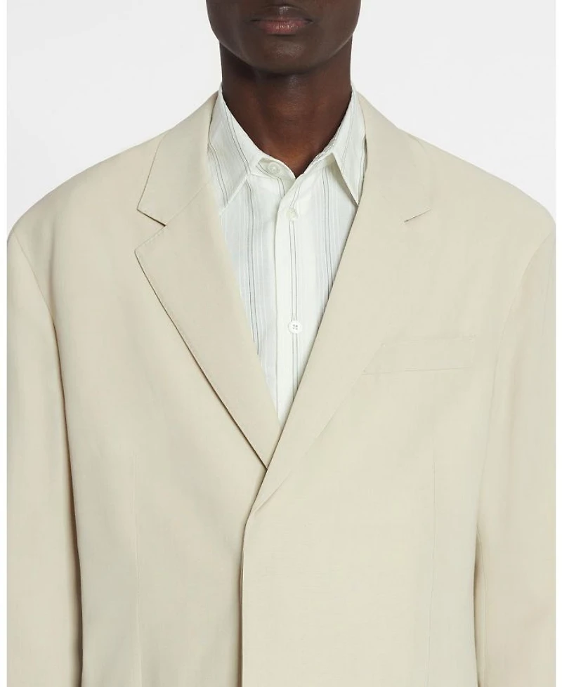 Loose Fitting Wool Blend Jacket