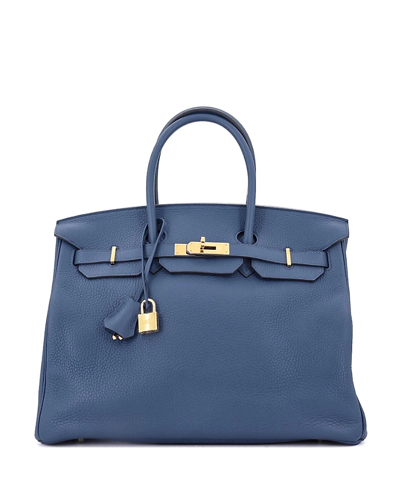 Pre-Owned HERMES Birkin Handbag Clemence with Gold Hardware