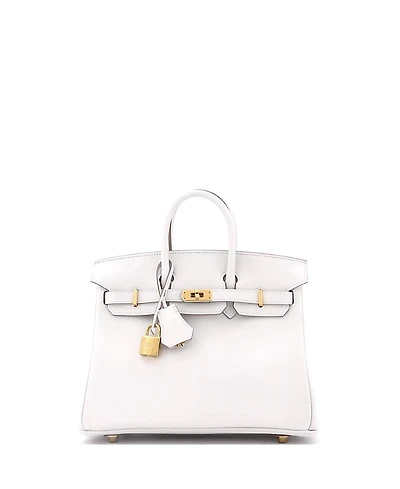 Pre-Owned HERMES Birkin 25 Handbag Grey Swift with Gold Hardware