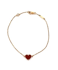 Pre-Owned Van Cleef & Arpels Sweet Alhambra Heart Bracelet 18K Rose Gold Carnelian