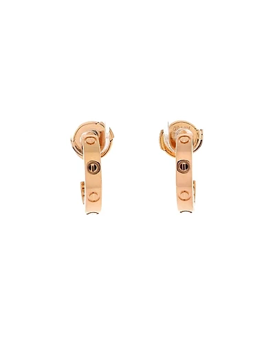 Pre-Owned Cartier Small Love Hoop Earrings 18K Rose Gold