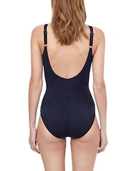 Draped Surplice One Piece Swimsuit