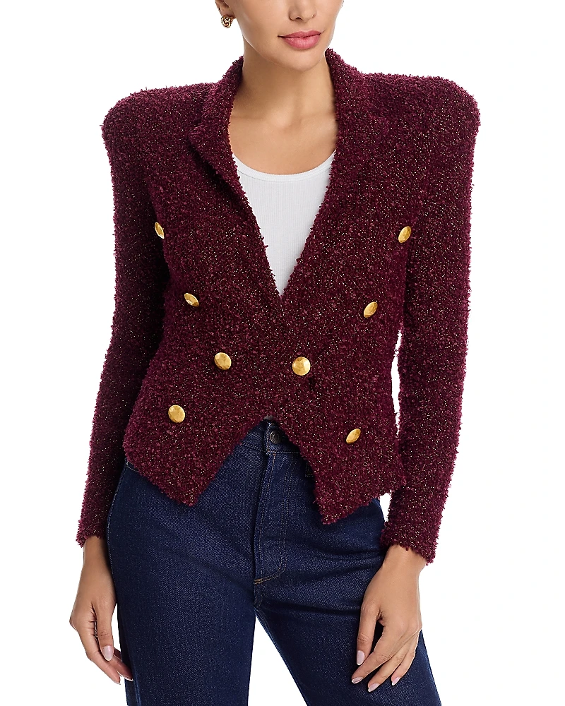 L'Agence Bethany Knit Double Breasted Blazer