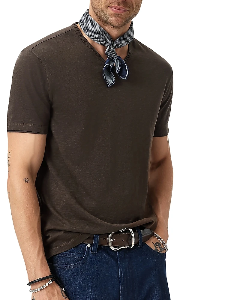 John Varvatos Miles V Neck Slub Tee