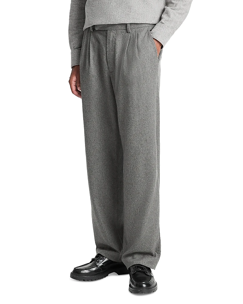 Vince Wool Blend Double Pleated Trousers
