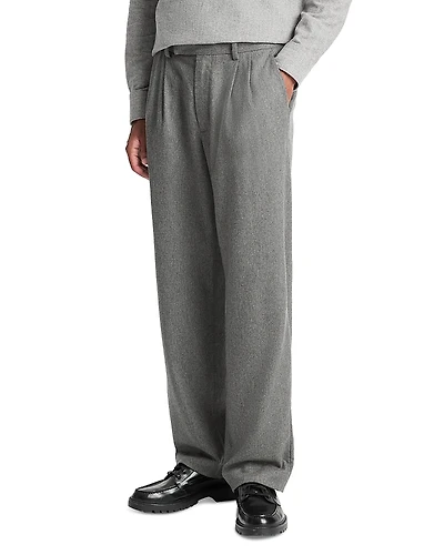 Vince Wool Blend Double Pleated Trousers