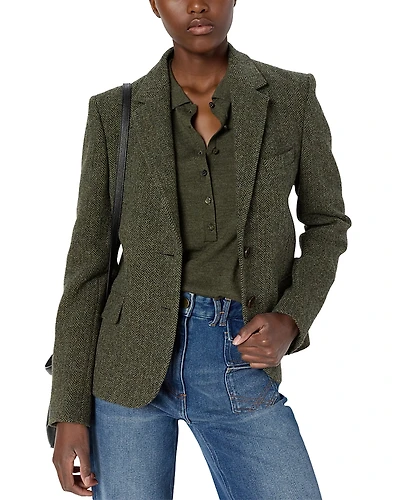 Gerard Darel Noelie Wool Herringbone Blazer