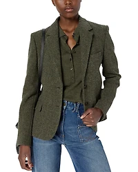 Gerard Darel Noelie Wool Herringbone Blazer