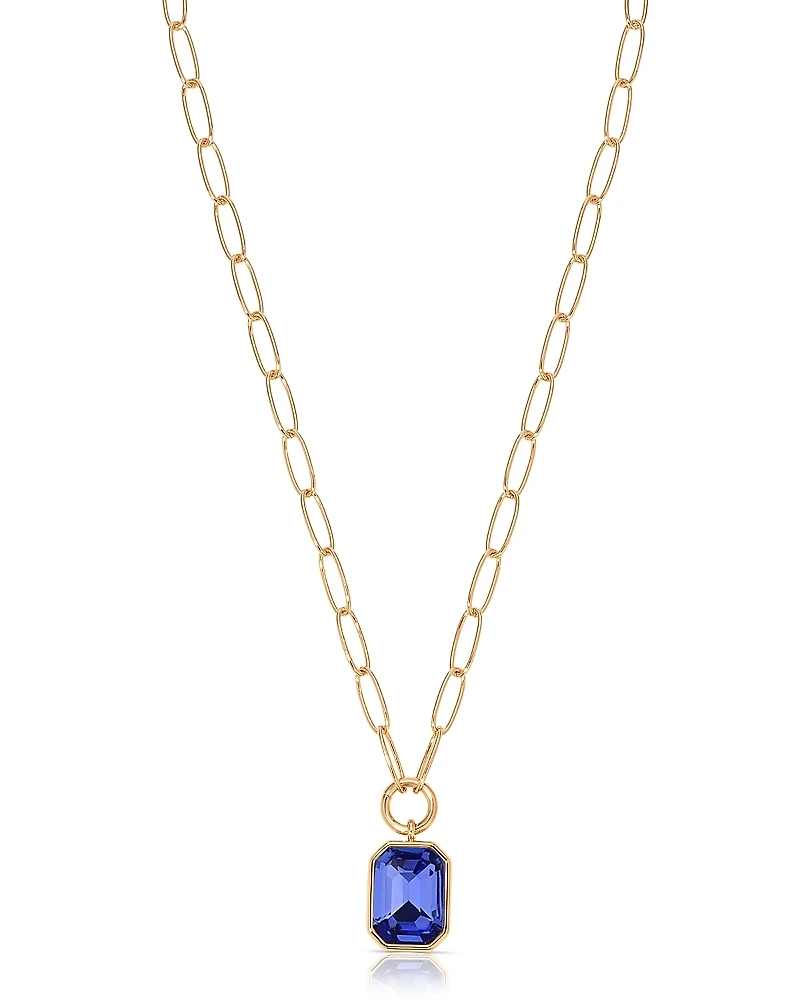 Ettika Stone Bezel Deco Pendant Necklace, 15-20